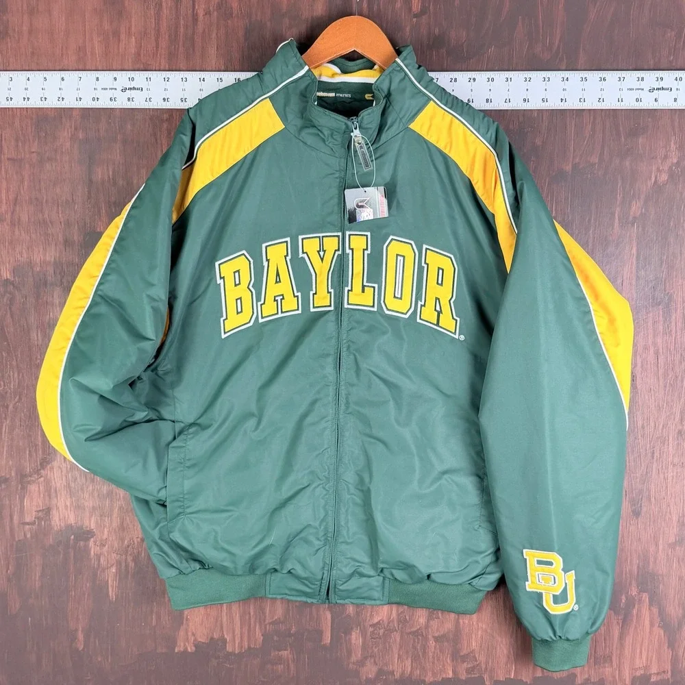 Colosseum Baylor Bears Full Zip Jacket Mens Large Green Gold Embroidered NWT